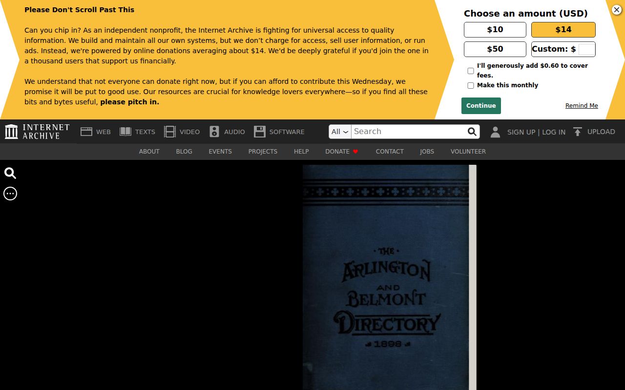 Arlington city directory 1898 digitized volume