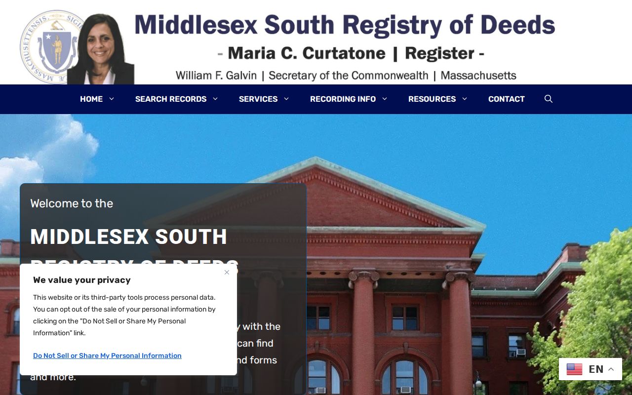 Arlington street directory Middlesex South Registry office access